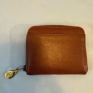 St. Thomas Brown Leather Wallet with Gold Charm
